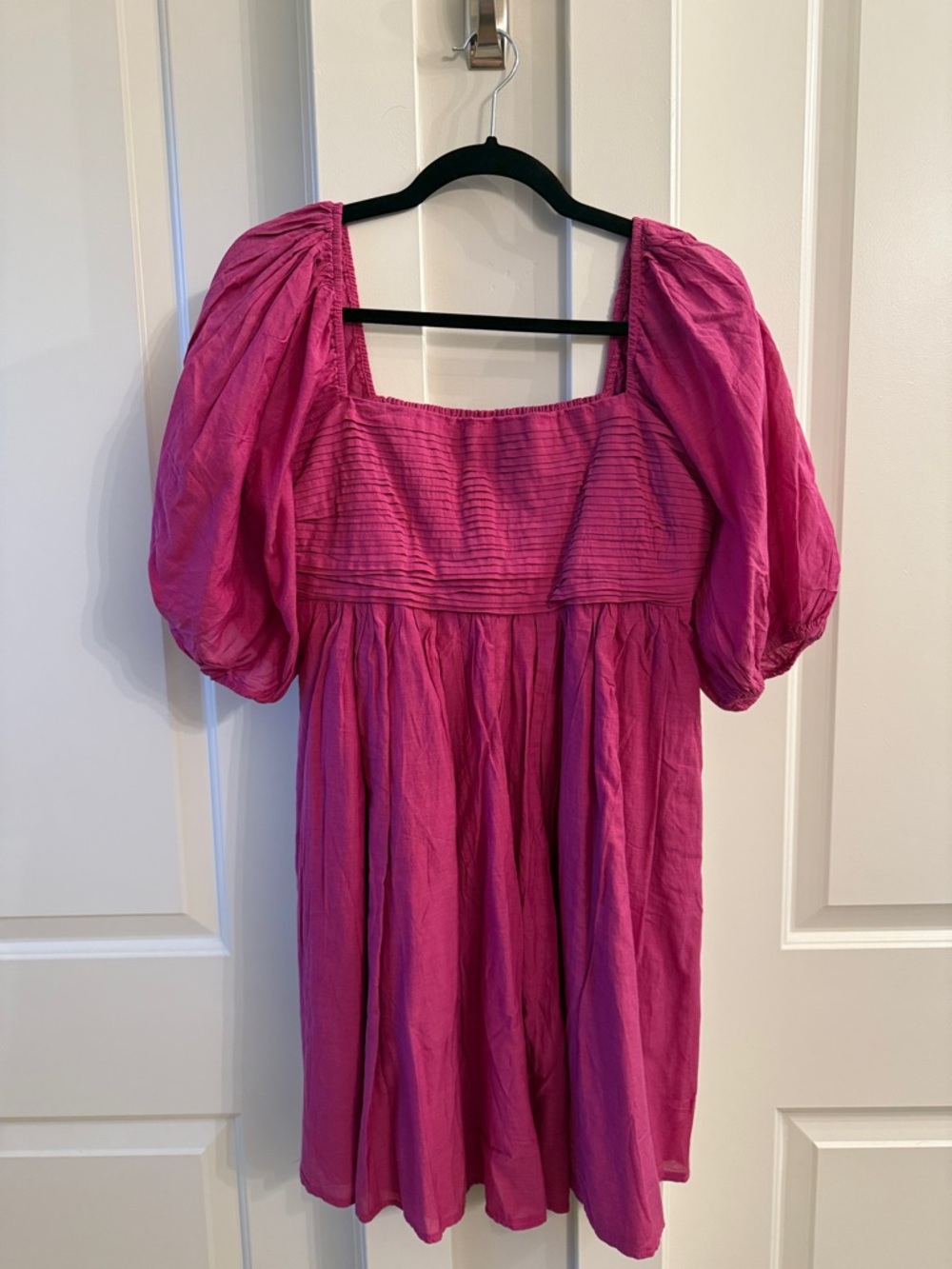 Abercrombie & Fitch Fuchsia Puff-Sleeve Mini Dress Medium Tall